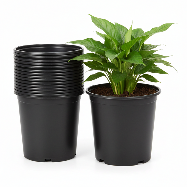 findmall 10pc Plastic Nursery Plant Pots with Drainage Holes – Durable Garden Planters for Flowers, Herbs & Vegetables