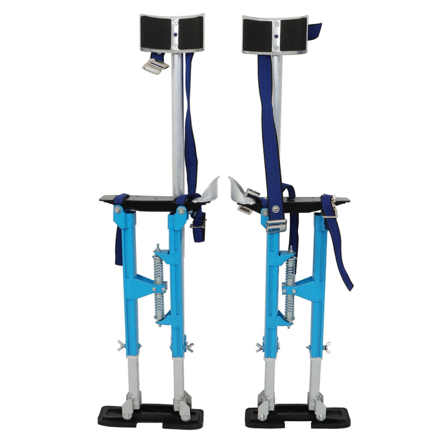 findmall 18-30 Inch Drywall Stilts Blue Adjustable Aluminum Stilt Tool Fit for Painting or Cleaning