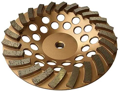 findmall 7 Inch 24 Turbo Diamond Segments 5/8 Inch -11 Arbor Grinding Wheels Diamond Cup Grinding Wheels Fit for Concrete and Masonry Available