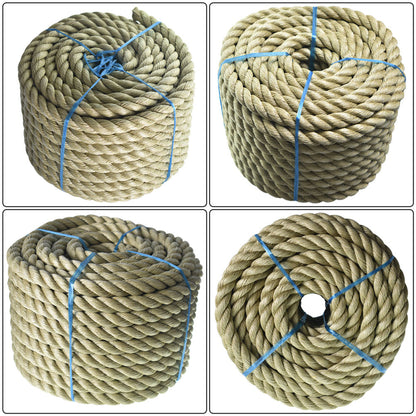 3/4 inch 1 inch Diameter Twisted Manila Rope, Twisted 3 Strand, Polypropylene Rope for Indoor Outdoor Use for Landscaping, Tug of War, Projects and Tie Downs