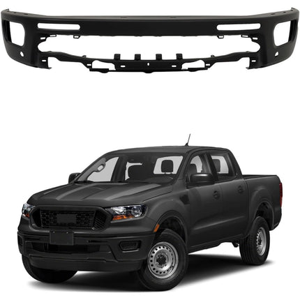 Findmall Black Steel Front Bumper with Parking Sensor Holes Replacement for 2019‑2023 Ford Ranger