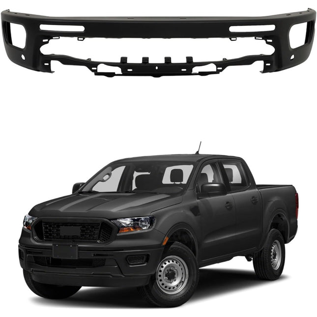 Findmall Black Steel Front Bumper with Parking Sensor Holes Replacement for 2019‑2023 Ford Ranger
