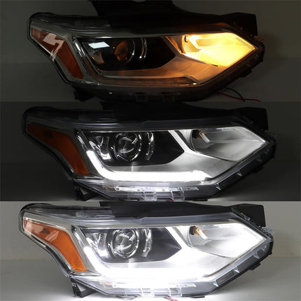 Findmall Driver Side and Passenger Side Headlights Assembly HID with DRL Replacement for Traverse 2018-2020 Housing Chrome Lamp LH RH 2PCS 84887857 84887858
