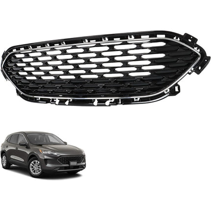 Findmall Glossy Black Front Grille with Chrome Perimeter Frame Replacement for Escape 2020-2022