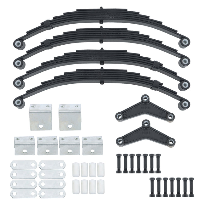 Findmall 4-Spring 6-Leaf Double-Eye Trailer Suspension Kit, 3,500 lb per Spring with Equalizers and Hangers