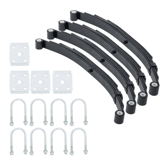 Findmall 4-Spring 4-Leaf Double-Eye Trailer Suspension Kit, 1,750 lb per Spring with U-Bolts
