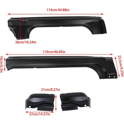 Findmall 6-Piece Rocker Panel and Cab Corner Kit for 2009-2014 Ford F-150 SuperCrew, Black