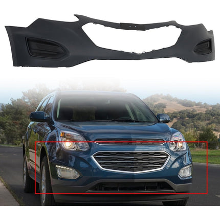Findmall Primed Front Bumper Cover without Fog Light Holes Replacement for 2016-2017 Chevrolet Equinox, GM1014119