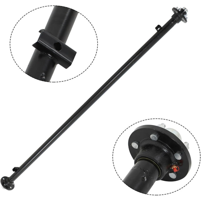 Findmall 3,500 lb Trailer Axle with U-Bolt Kit, 5 on 4.5 in, 85 in Hub Face, 70 in Spring Center
