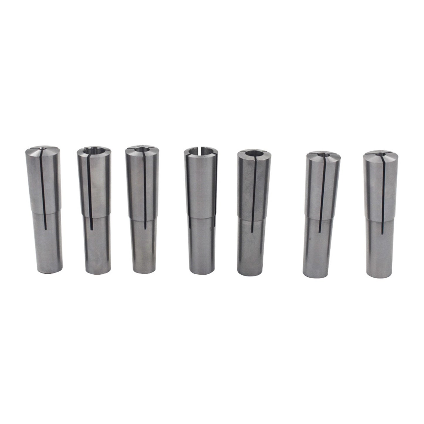 findmall 7Pcs #2 MT Collet Set 1/8" - 1/2" 2MT MT2 3/16 1/4 3/8 Round Chuck