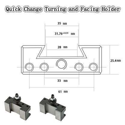 findmall 3Pcs AXA Piston Type Tool Post Set 250-100 Piston Type Tool Post 250-101, 250-102 Quick Change Turning and Facing Holder Fit for Lathe