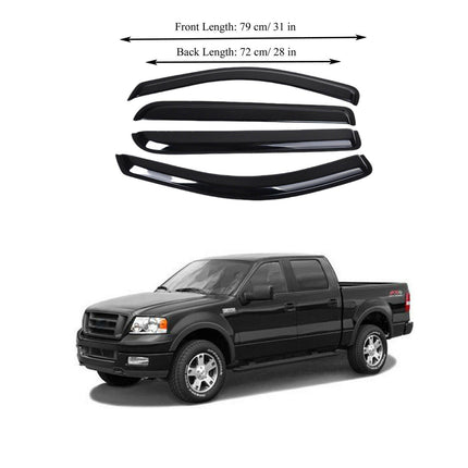 Findmall Side Window Visor Vent Sun Rain Guard Deflector Replacement for 2005-2008 F-150 Crew Cab Pickup 4-Door