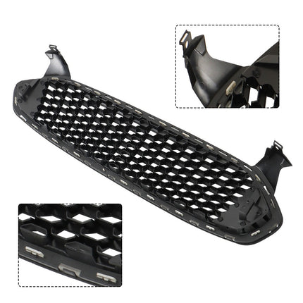 Findmall Black Honeycomb Front Grille with Chrome Finish Replacement for Fusion 2013-2016