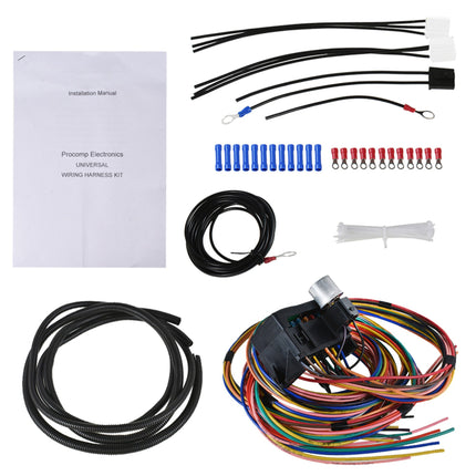 Findmall Universal Wiring Harness kit 14 Circuit Replacement for Muscle Car Hot Rod Street Rod XL