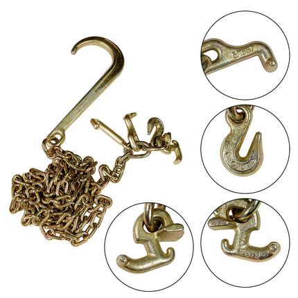 Findmall 2PCS 5/16 "X10 Truck Tow Chain Replacement for G70 Truck Drag Chain J-Shaped Hook Towing Rescue Chain