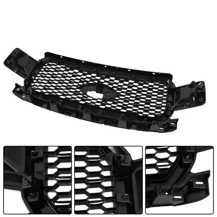 Findmall Front Upper Grille Honeycomb Chrome Replacement for 2018 2019 2020 F150