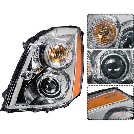 Findmall Driver Side Headlights Assembly HID Replacement for DTS 2008-2011 Housing Chrome Lamp LH 1PC 20861482