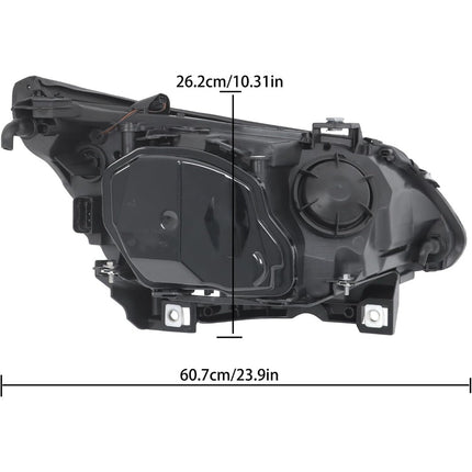 Findmall Headlight Assembly Pair Replacement for 528i 2008-2010