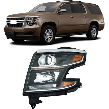 Findmall Driver Side Headlights Assembly HID with DRL Replacement for Tahoe/Suburban 2015-2020 Housing Black Lamp LH 1PC GM2502406