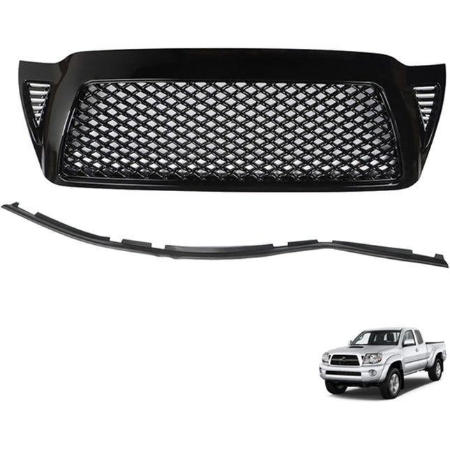 Findmall Front Vertical Billet-Style Grille for 2005-2011 Toyota Tacoma, Gloss Black