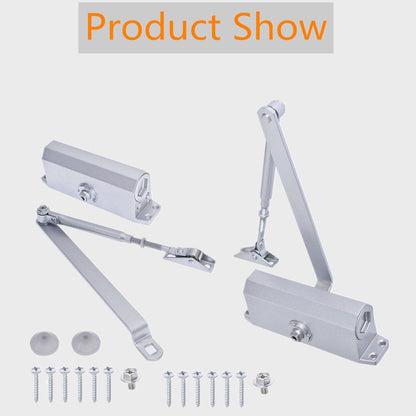 findmall 2x Aluminum Door Closer 25-45KG Two Independent Valves Control Sweep Commercial