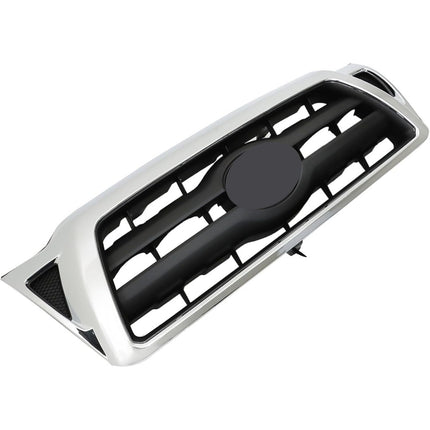 Findmall Front Upper Grille for 2005-2011 Toyota Tacoma, Chrome Frame with Black Insert