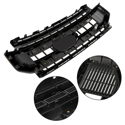Findmall Front Grille Upper Glossy Black with 2 Straight Trim Style Replacement for F250 F350 F450 F550 Super Duty 2020-2022