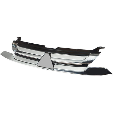 Findmall Front Upper Mesh Grille for 2016-2018 Mitsubishi Outlander, Black with Chrome Trim
