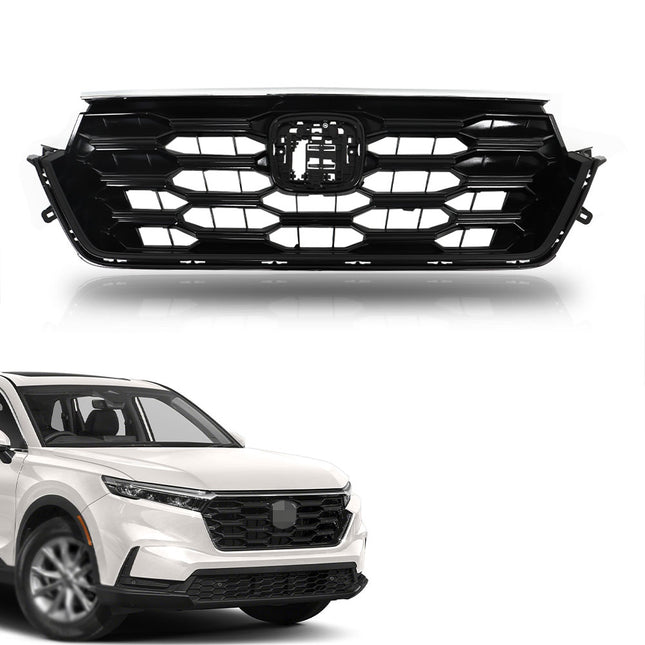 Findmall Glossy Black Front Upper Bumper Grille Replacement for CR-V 2023-2024 712013A0A110