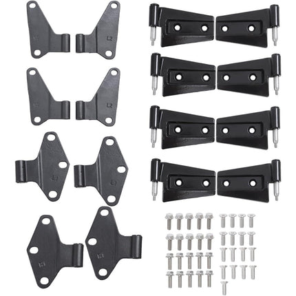 Findmall 16 PCS Door Hinges Set Black Steel Powder Coat Replacement for 2007-2018 Wrangler JK