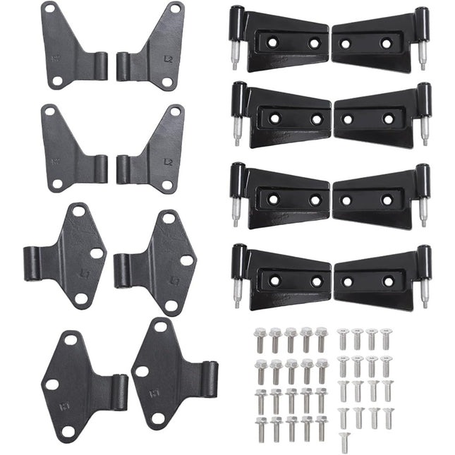 Findmall 16 PCS Door Hinges Set Black Steel Powder Coat Replacement for 2007-2018 Wrangler JK
