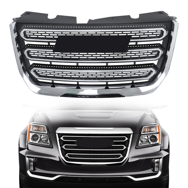 Findmall Chrome Frame Black Mesh Front Upper Bumper Grille Replacement for Terrain SLT 2016-2017 23379210 GM1200724