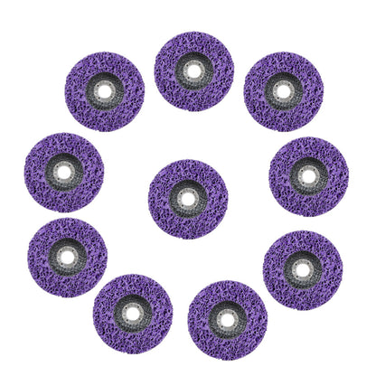 findmall 10Pcs 4 x 5/8 Purple Quick Change Easy Strip Discs Poly Abrasive Wheel Silicon Carbide Abrasive Wheel Fit for Angle Grinders