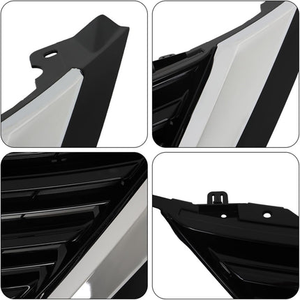 Findmall Front Upper Grille for 2016-2018 Nissan Altima, Black with Chrome Trim