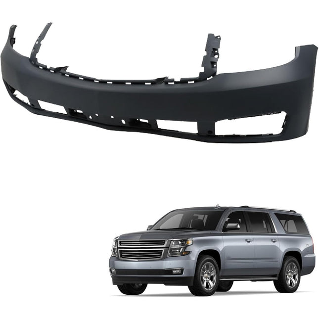 Findmall Primed Front Bumper Cover without Parking Sensor Holes Replacement for 2015-2020 Chevry Tahoe Suburban, GM1000973C, 23320625