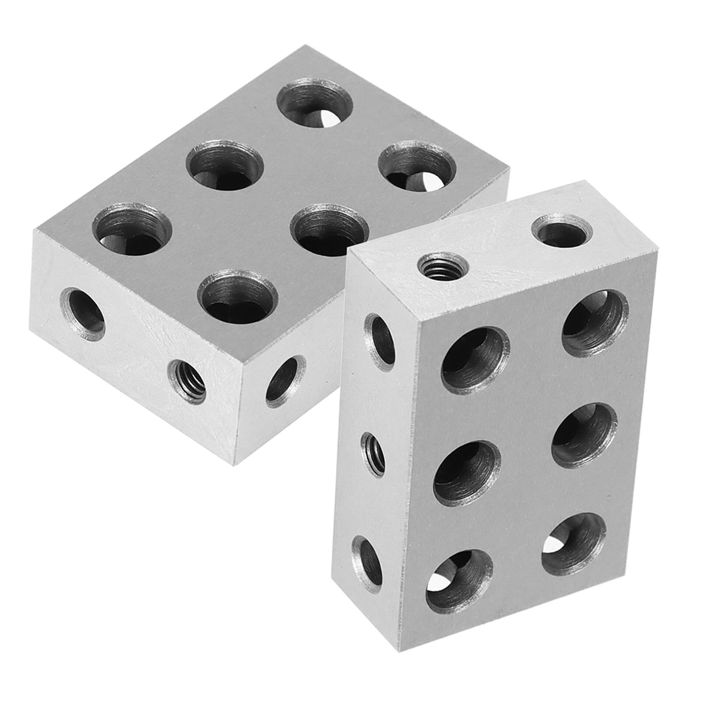 findmall 1 x 2 x 3 Inch Blocks 11 Holes Matched Pair Ultra Accuracy .0001 Machinist Fit for Milling Machine