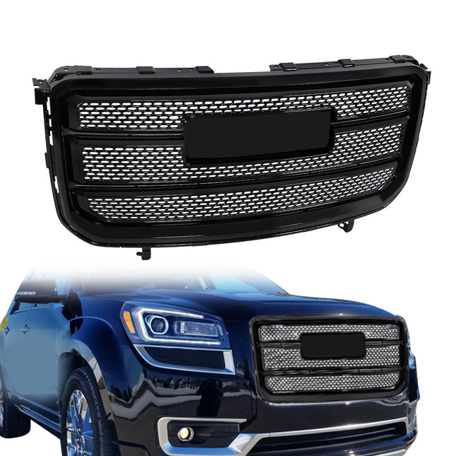 Findmall Glossy Black Mesh Front Upper Bumper Grille Replacement for Acadia Denali 2013-2016