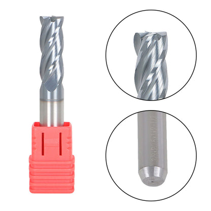 findmall 3/8 Inch Helix Carbide End Mill - .020 Radius Tialn Coated 4 Flute 1 Inch Length of Cut Fit for Aluminum Cut Non-Ferrous Metal Upcut CNC Spiral Router Bit