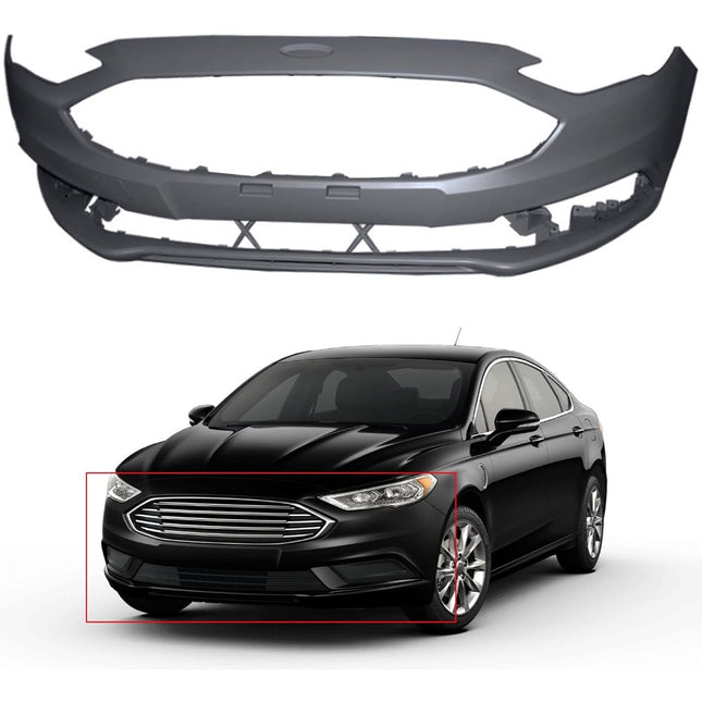 Findmall Primed Front Bumper Cover Replacement for 2017-2018 Ford Fusion