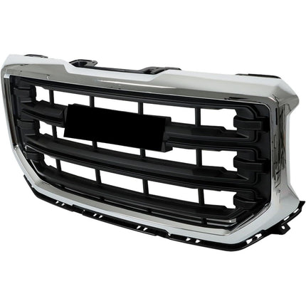 Findmall Front Upper Grille for 2016-2018 GMC Sierra 1500 and 2019 Sierra 1500 Limited, Black with Chrome Trim