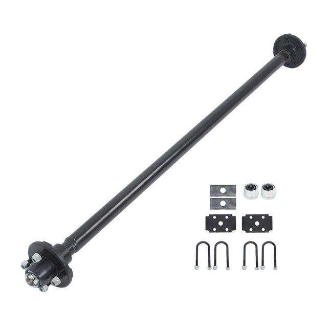 Findmall 2,000 lb Trailer Axle with U-Bolt Kit, 4 on 4 in, 54 in Hub Face