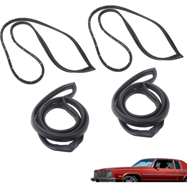 Findmall Rubber Door Weatherstrip Seal Kit for Oldsmobile 88 & GM Sedans, 4-Piece