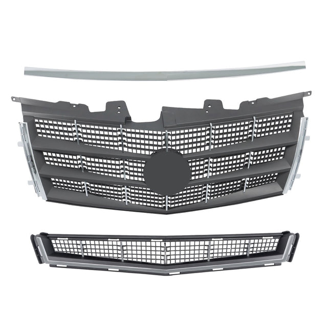 Findmall Chrome Front Bumper Grille and Hood Molding Kit Replacement for CTS