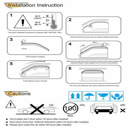 Findmall Smoke Tint Side Window Visor Vent Rain Guard Deflector Replacement for 2014-2017 Toyota Corolla
