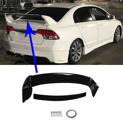 Findmall Glossy Black Trunk Spoiler Wing Replacement for 2006-2011 Honda Civic Sedan MU