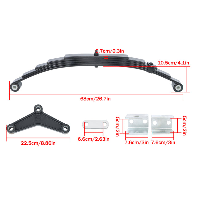 Findmall 4-Spring 5-Leaf Double-Eye Trailer Suspension Kit, 3,000 lb per Spring with Equalizers and Hangers