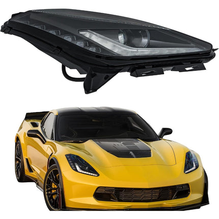 Findmall Passenger Side Headlights Assembly w/Ballast HID Replacement for Corvette 2014-2019 Housing Black Lamp RH 1PC GM2503403