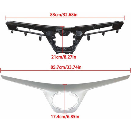 Findmall Front Upper and Lower Mesh Grille Set for 2017-2019 Toyota Corolla SE XSE, Black