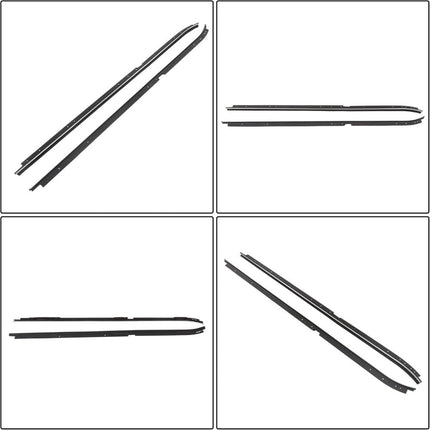 Findmall Window Weatherstrip Kit for 1982-1987 Buick Regal, 4-Piece, Black & Chrome