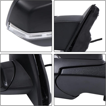 Passenger Right Side Power Heated Mirror Replacement for Acadia 2020-2022 Replacement for 84579491 Matte Black w/Blind Spot Turn Signal Textured Black Base Electric 7-Pin Connector